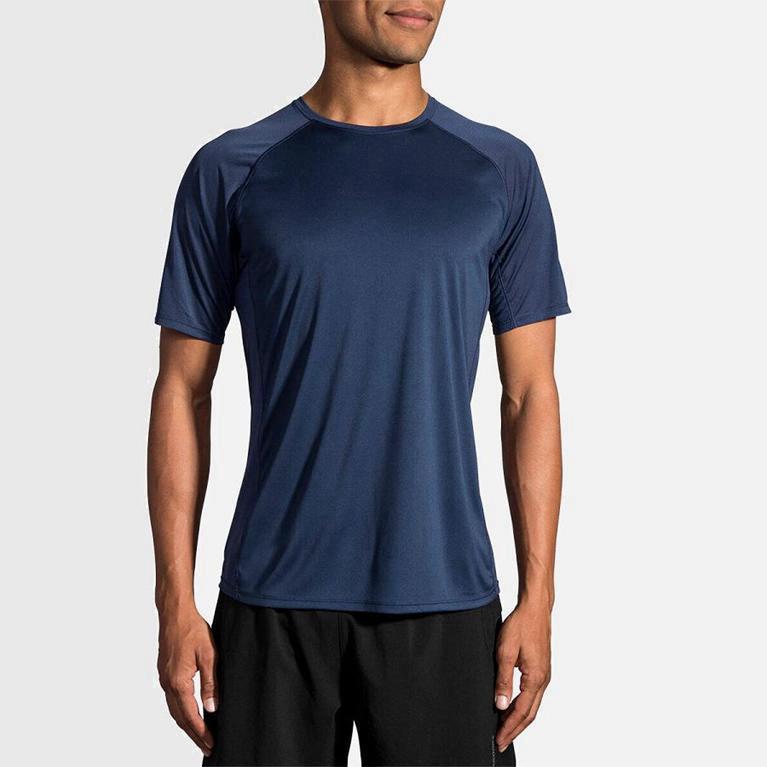 Brooks Stealth NZ - Men's Short Sleeve Running Shirt - Blue (19726-FBNR)